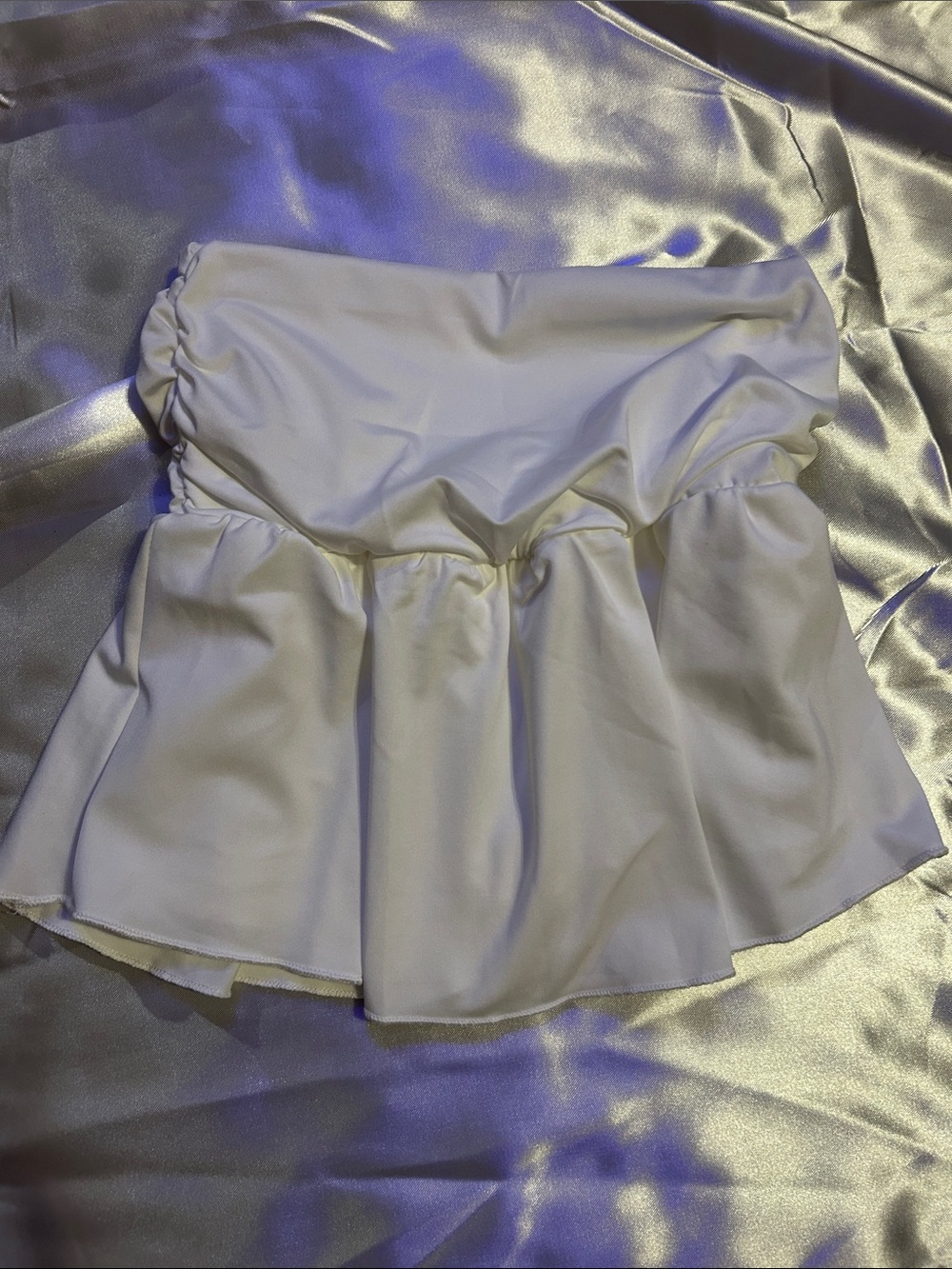 SHEIN White Ruffle Peplum Skirt- Pageant bottoms 👑